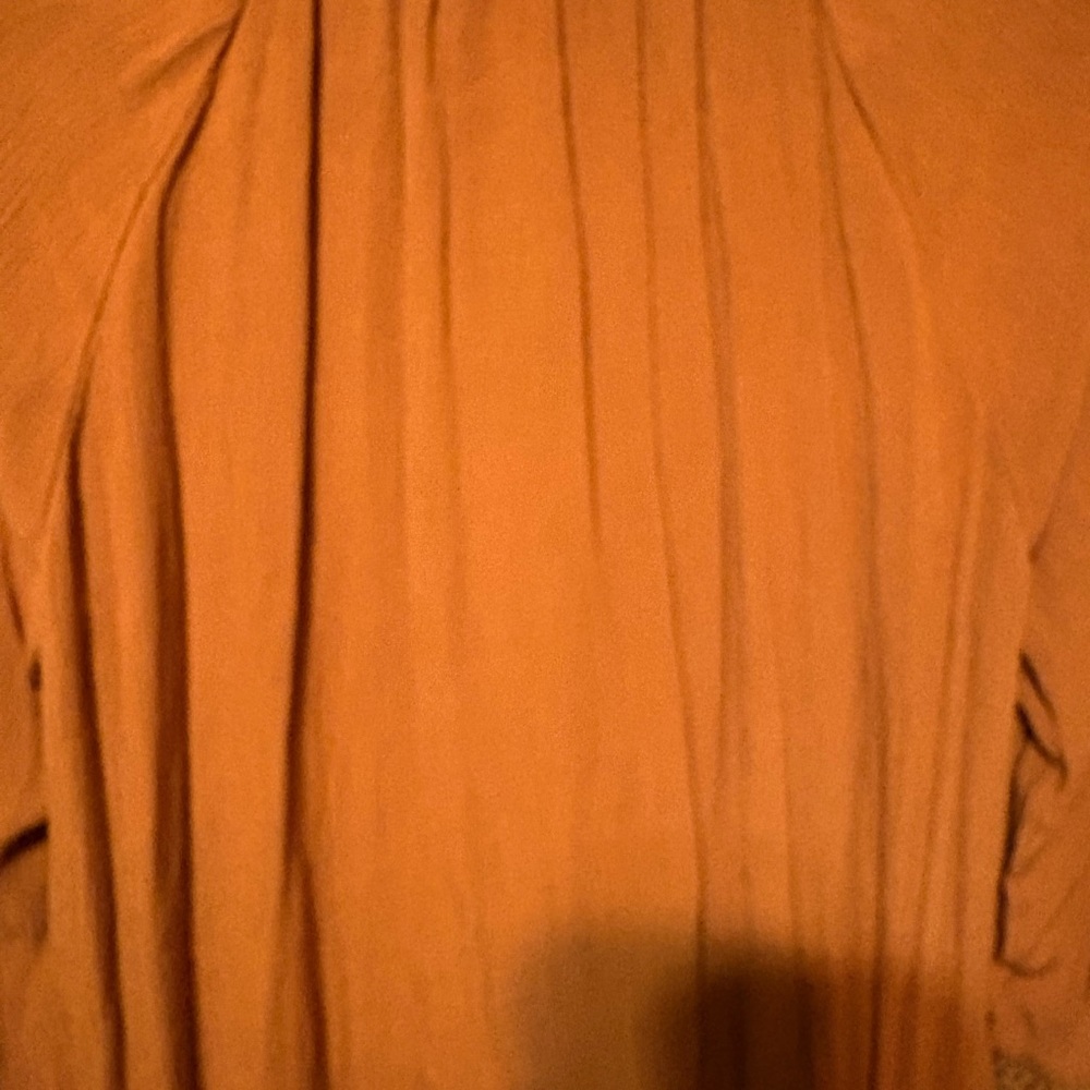 Knox Rose Rust Orange Long-Sleeve Peasant Blouse Size M NWT - Picture 9 of 12